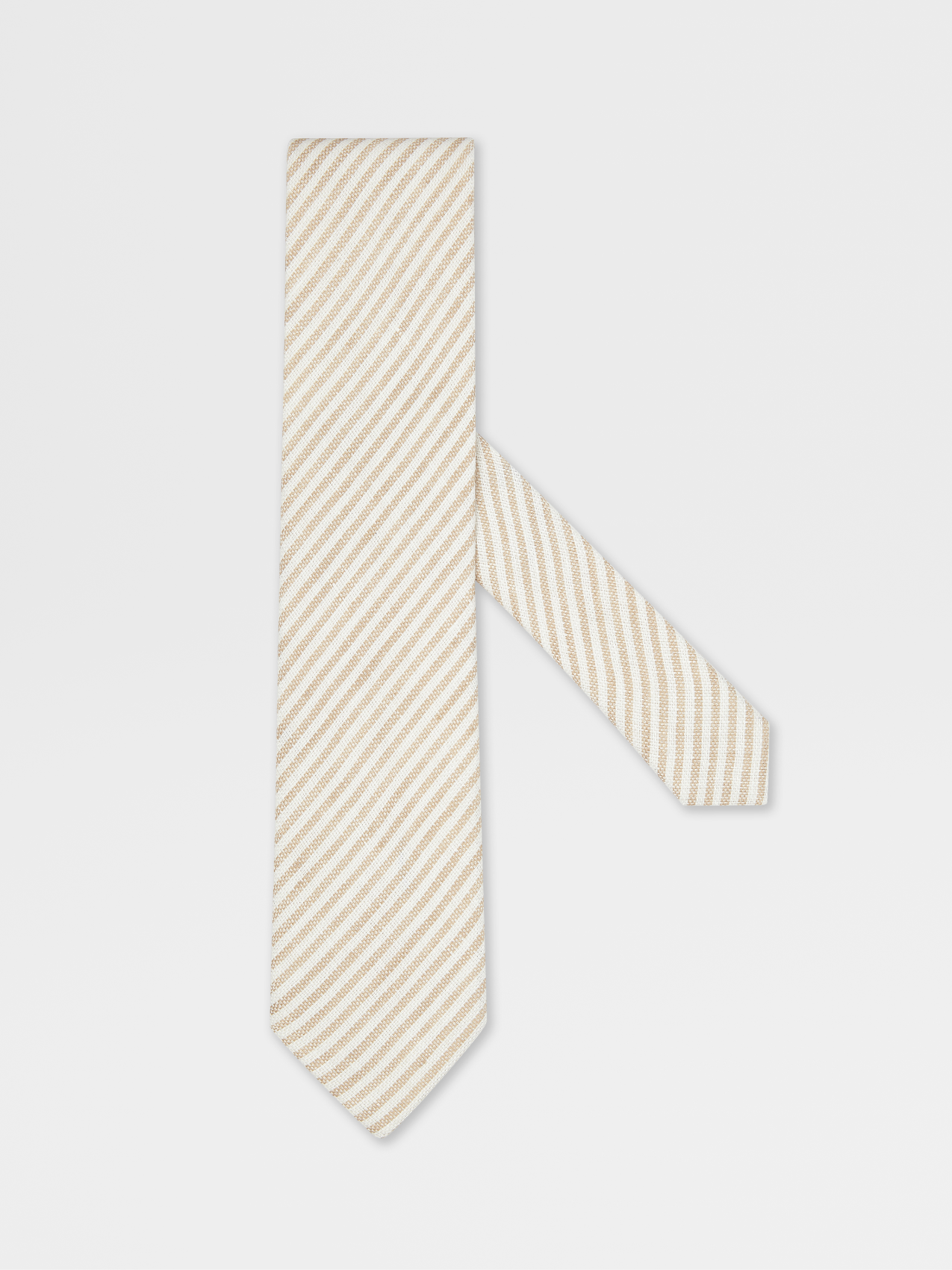 Corbata en Jacquard de Lino Color Beige